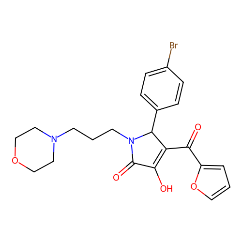 2-(4-bromophenyl)-3-(furan-2-carbonyl)-4-hydroxy-1-(3-morpholin-4-ylpropyl)-2H-pyrrol-5-one structure