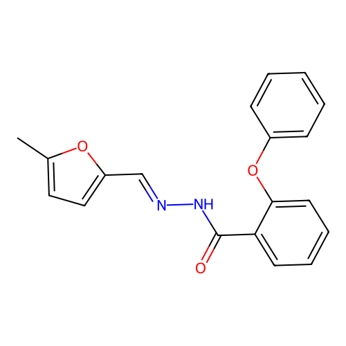 Benzoic acid, 2-phenoxy-, 2-[(5-methyl-2-furanyl)methylene]hydrazide structure