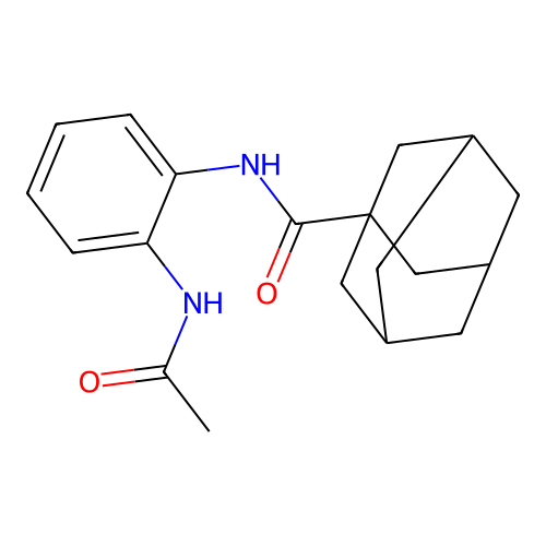 N-[2-(acetylamino)phenyl]tricyclo[3.3.1.1~3,7~]decane-1-carboxamide structure