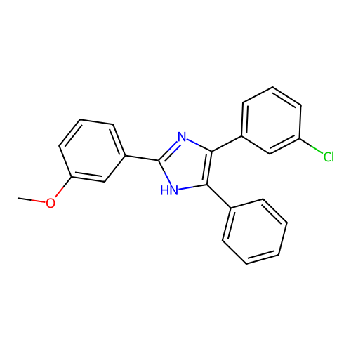 4-(3-chlorophenyl)-2-(3-methoxyphenyl)-5-phenyl-1H-imidazole structure