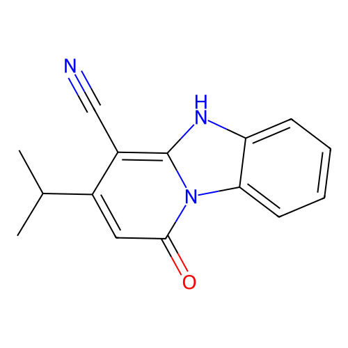 1-Oxo-3-(propan-2-yl)-1,5-dihydropyrido[1,2-a]benzimidazole-4-carbonitrile structure