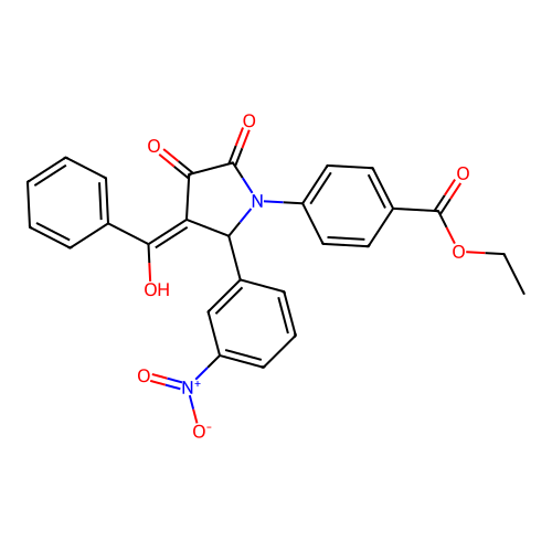 ethyl 4-[(3E)-3-[hydroxy(phenyl)methylidene]-2-(3-nitrophenyl)-4,5-dioxopyrrolidin-1-yl]benzoate structure