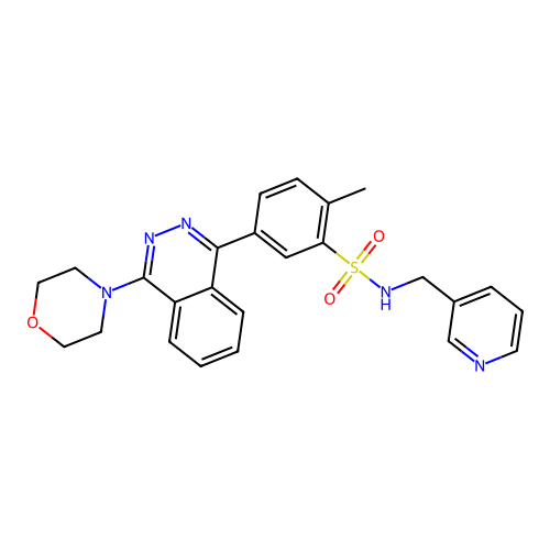 2-methyl-5-(4-morpholin-4-ylphthalazin-1-yl)-N-(pyridin-3-ylmethyl)benzenesulfonamide structure