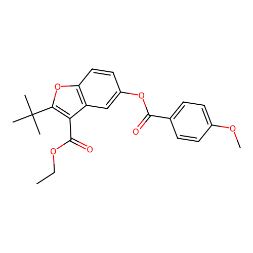 2-(Tert-butyl)-3-(ethoxycarbonyl)benzo[b]furan-5-yl 4-methoxybenzoate structure