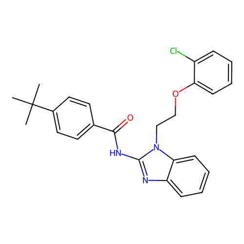 4-tert-butyl-N-{1-[2-(2-chlorophenoxy)ethyl]-1H-benzimidazol-2-yl}benzamide structure