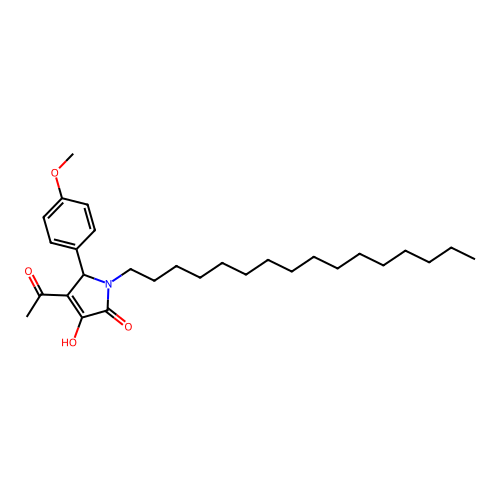 4-acetyl-1-hexadecyl-3-hydroxy-5-(4-methoxyphenyl)-1,5-dihydro-2H-pyrrol-2-one structure