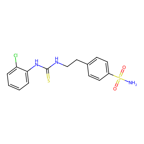 4-(2-{[(2-Chlorophenyl)carbamothioyl]amino}ethyl)benzenesulfonamide structure