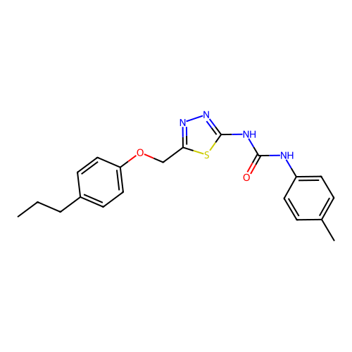 1-(4-Methylphenyl)-3-[5-[(4-propylphenoxy)methyl]-1,3,4-thiadiazol-2-yl]urea structure