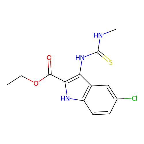 ethyl 5-chloro-3-[(methylcarbamothioyl)amino]-1H-indole-2-carboxylate structure