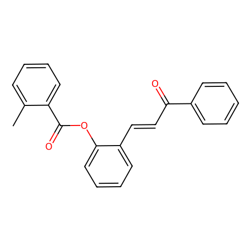 [2-[(E)-3-oxo-3-phenylprop-1-enyl]phenyl] 2-methylbenzoate structure