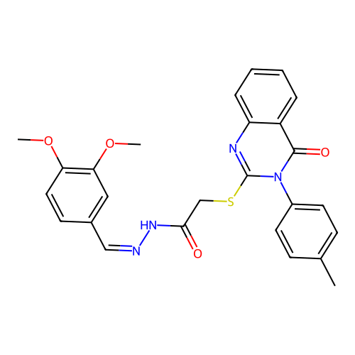 (Z)-N'-(3,4-dimethoxybenzylidene)-2-((4-oxo-3-(p-tolyl)-3,4-dihydroquinazolin-2-yl)thio)acetohydrazide structure