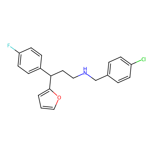 N-(4-chlorobenzyl)-3-(4-fluorophenyl)-3-(furan-2-yl)propan-1-amine structure