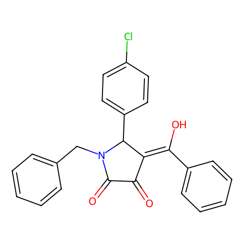 (4E)-1-benzyl-5-(4-chlorophenyl)-4-[hydroxy(phenyl)methylidene]pyrrolidine-2,3-dione structure