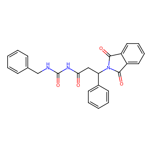 N-(benzylcarbamoyl)-3-(1,3-dioxoisoindol-2-yl)-3-phenylpropanamide structure