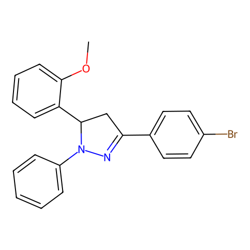 3-(4-bromophenyl)-5-(2-methoxyphenyl)-1-phenyl-4,5-dihydro-1H-pyrazole structure