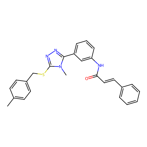 N-(3-(4-methyl-5-((4-methylbenzyl)thio)-4H-1,2,4-triazol-3-yl)phenyl)cinnamamide structure