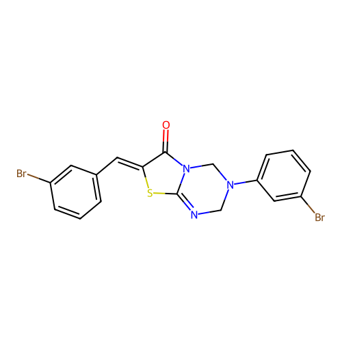C18H13Br2N3OS structure