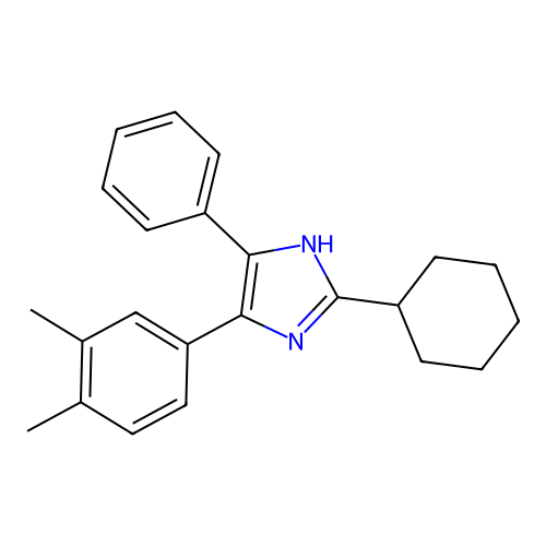 2-cyclohexyl-4-(3,4-dimethylphenyl)-5-phenyl-1H-imidazole structure