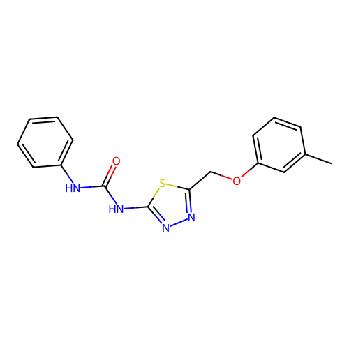 1-{5-[(3-Methylphenoxy)methyl]-1,3,4-thiadiazol-2-yl}-3-phenylurea structure
