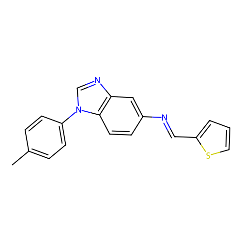 1-(4-methylphenyl)-N-[(E)-thiophen-2-ylmethylidene]-1H-benzimidazol-5-amine structure