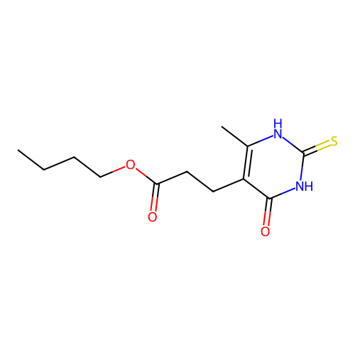 Butyl 3-(6-methyl-4-oxo-2-thioxo-1,2,3,4-tetrahydropyrimidin-5-yl)propanoate structure
