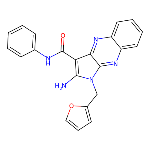 2-amino-1-(furan-2-ylmethyl)-N-phenyl-1H-pyrrolo[2,3-b]quinoxaline-3-carboxamide structure