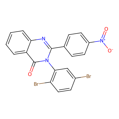3-(2,5-dibromophenyl)-2-(4-nitrophenyl)quinazolin-4(3H)-one structure