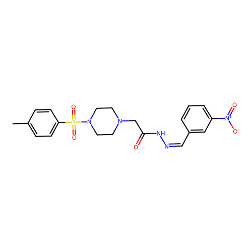 2-{4-[(4-methylphenyl)sulfonyl]piperazin-1-yl}-N'-[(Z)-(3-nitrophenyl)methylidene]acetohydrazide structure