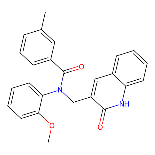N-(2-methoxyphenyl)-3-methyl-N-[(2-oxo-1H-quinolin-3-yl)methyl]benzamide structure