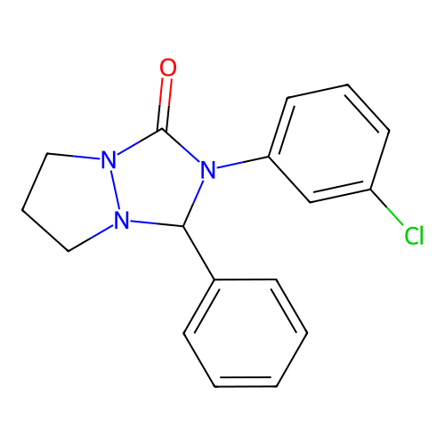 2-(3-Chloro-phenyl)-3-phenyl-tetrahydro-pyrazolo[1,2-a][1,2,4]triazol-1-one structure