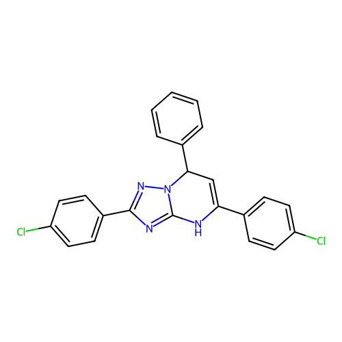2,5-Bis(4-chlorophenyl)-7-phenyl-3,7-dihydro[1,2,4]triazolo[1,5-a]pyrimidine structure