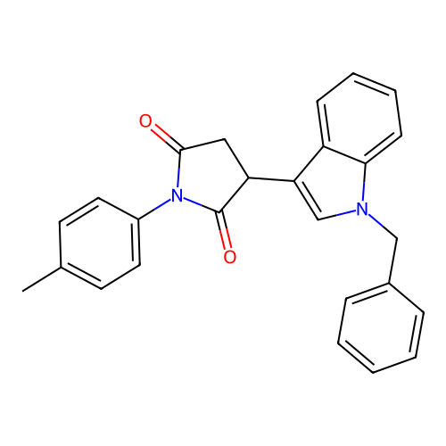 3-(1-benzyl-1H-indol-3-yl)-1-(4-methylphenyl)pyrrolidine-2,5-dione structure