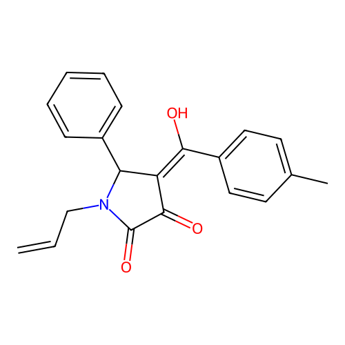 1-allyl-3-hydroxy-4-(4-methylbenzoyl)-5-phenyl-1H-pyrrol-2(5H)-one structure