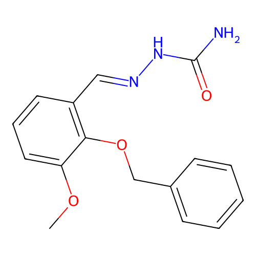 (2E)-2-[2-(benzyloxy)-3-methoxybenzylidene]hydrazinecarboxamide structure