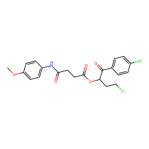 4-chloro-1-(4-chlorophenyl)-1-oxobutan-2-yl 4-[(4-methoxyphenyl)amino]-4-oxobutanoate structure