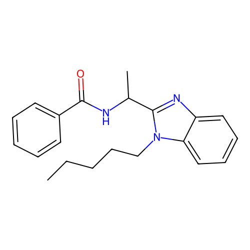 N-[(1-pentylbenzimidazol-2-yl)ethyl]benzamide structure
