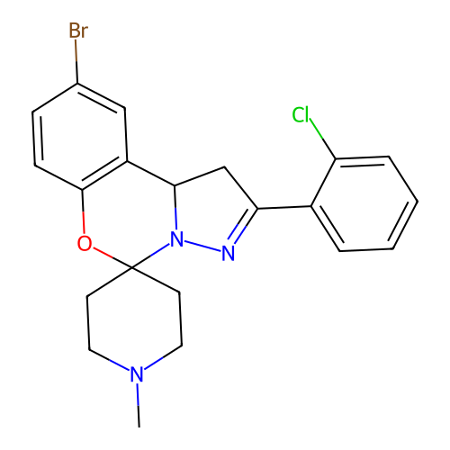 12''-bromo-4''-(2-chlorophenyl)-1-methyl-8''-oxa-5'',6''-diazaspiro[piperidine-4,7''-tricyclo[7.4.0.0^{2,6}]tridecane]-1''(13''),4'',9'',11''-tetraene structure