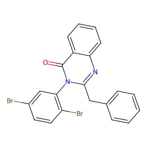 2-benzyl-3-(2,5-dibromophenyl)quinazolin-4(3H)-one structure