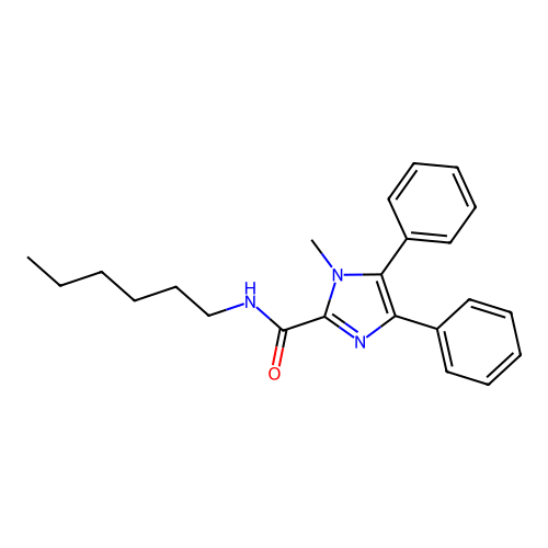 N-Hexyl-4,5-diphenyl-1-methylimidazole-2-carboxamide structure