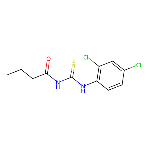 N-[(2,4-dichlorophenyl)carbamothioyl]butanamide structure
