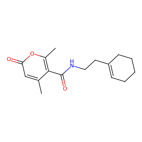 N-(2-(cyclohex-1-en-1-yl)ethyl)-4,6-dimethyl-2-oxo-2H-pyran-5-carboxamide structure