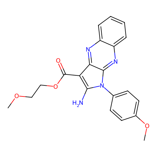 2-methoxyethyl 2-amino-1-(4-methoxyphenyl)-1H-pyrrolo[2,3-b]quinoxaline-3-carboxylate structure