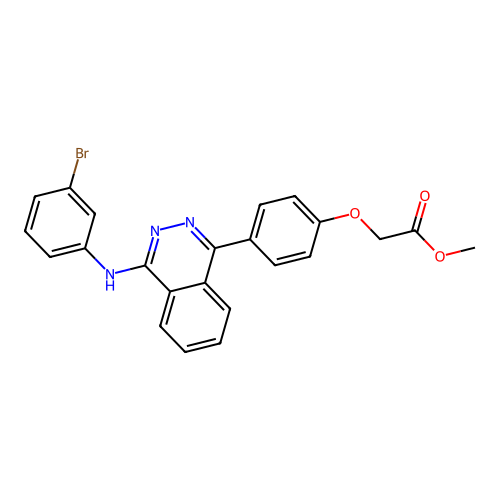 Methyl (4-{4-[(3-bromophenyl)amino]phthalazin-1-yl}phenoxy)acetate structure