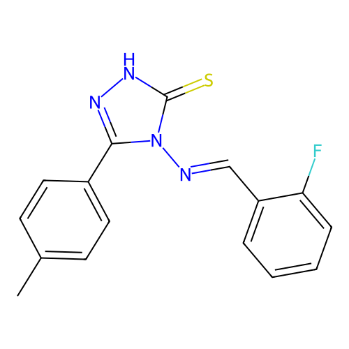 4-((2-Fluorobenzylidene)amino)-5-(4-methylphenyl)-4H-1,2,4-triazole-3-thiol structure
