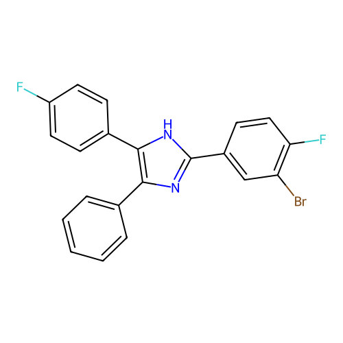2-(3-bromo-4-fluorophenyl)-5-(4-fluorophenyl)-4-phenyl-1H-imidazole structure