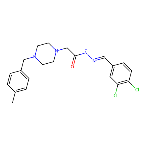 (E)-N'-(3,4-dichlorobenzylidene)-2-(4-(4-methylbenzyl)piperazin-1-yl)acetohydrazide structure