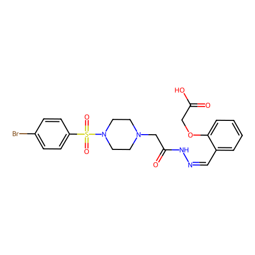 (2-{(E)-[({4-[(4-BROMOPHENYL)SULFONYL]-1-PIPERAZINYL}ACETYL)HYDRAZONO]METHYL}PHENOXY)ACETIC ACID structure