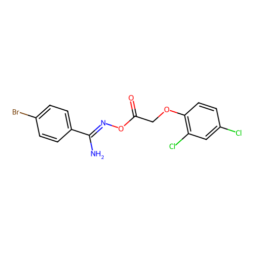 [[Amino-(4-bromophenyl)methylidene]amino] 2-(2,4-dichlorophenoxy)acetate structure