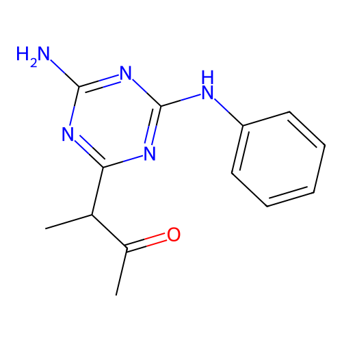 3-(4-Amino-6-(phenylamino)-1,3,5-triazin-2-yl)butan-2-one structure