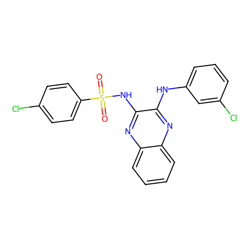 4-chloro-N-[3-(3-chloroanilino)quinoxalin-2-yl]benzenesulfonamide structure